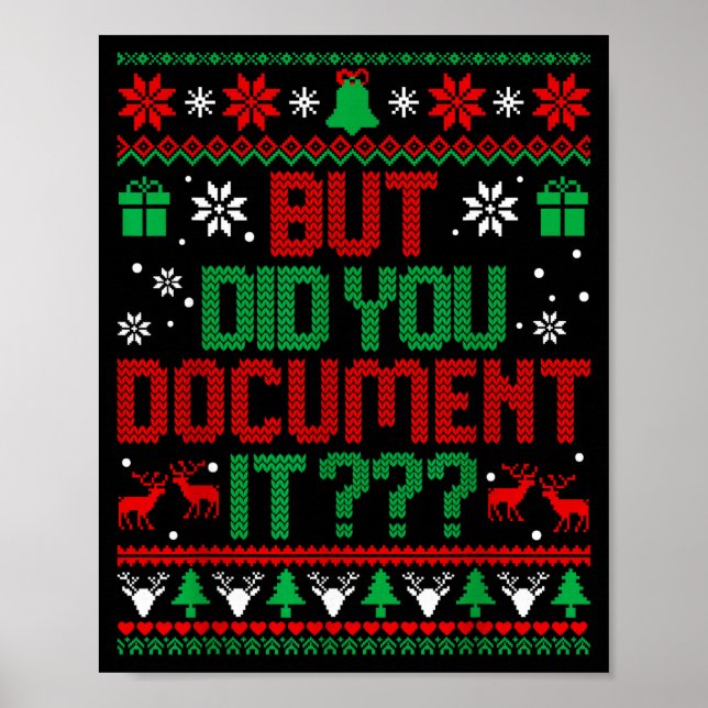 Poster But Did You Doent It Funny Office Christmas Ugly S (Frente)