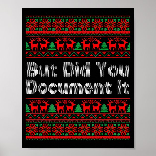 Poster But Did You Doent It Funny Office Christmas Ugly S (Frente)