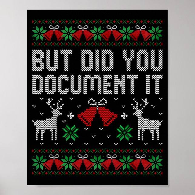 Poster But Did You Doent It Funny Office Christmas Ugly S (Frente)