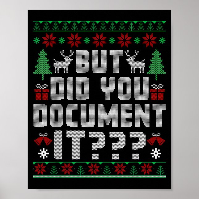 Poster But Did You Doent It Funny Office Christmas Ugly S (Frente)