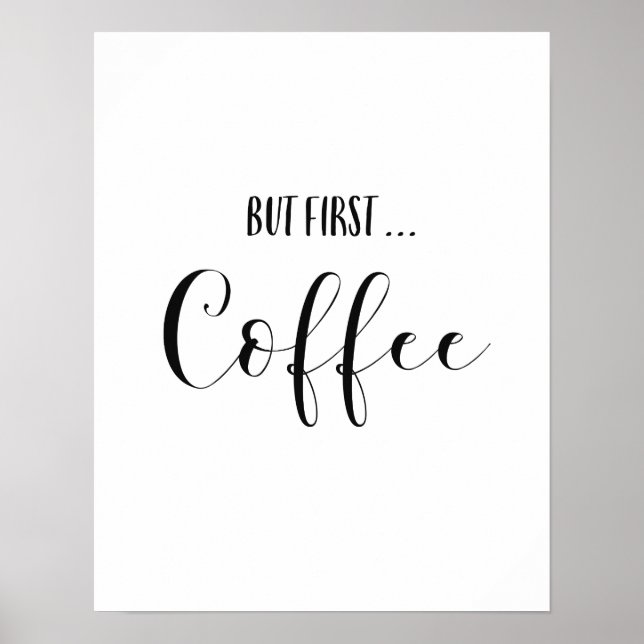 Poster But First Coffee Art Print (Frente)