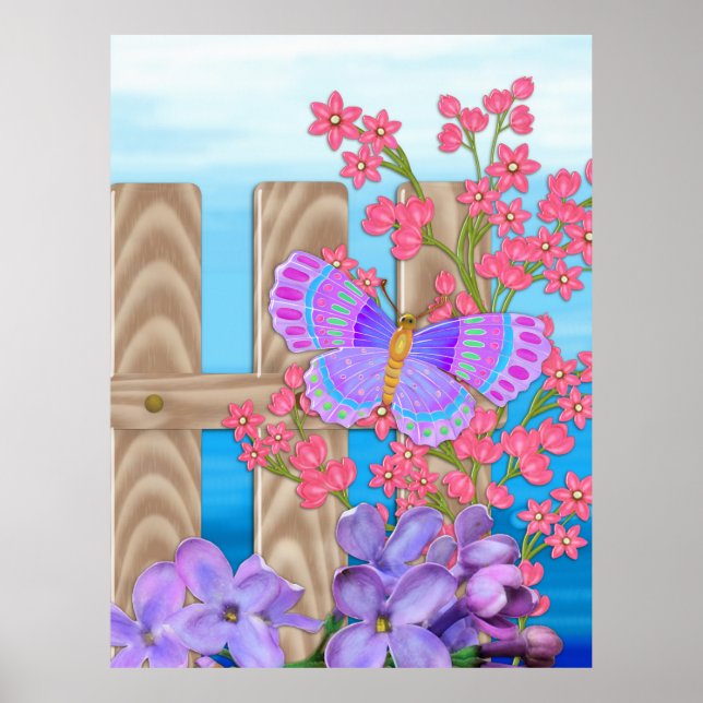 Poster Butfly Garden 3D Whimsey (Frente)