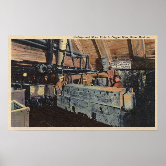 Pôster Butte, Montana - Motor subterrâneo (Frente)