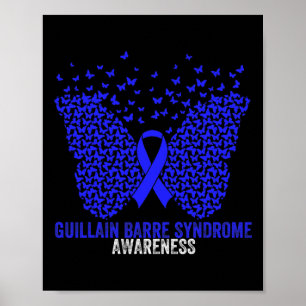 Poster Butterflies Ribbon Guillain Byrre Síndrome de Awar