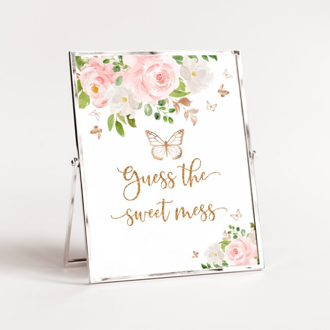 Poster Butterfly adivinha o jogo do chá de fraldas (Criador carregado)