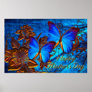 Pôster Butterfly Art 35 Happy Dia de as mães