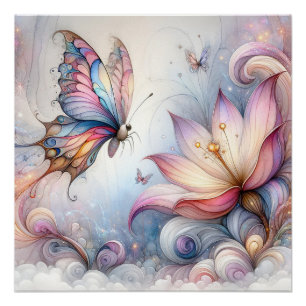 Pôster Butterfly Art Posters Dorm Room Ideias for Girls