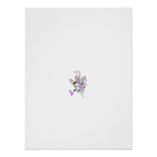 Pôster Butterfly Fairy Tattoo Vetor - Vintage Floral Art