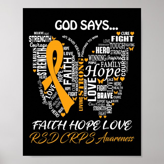 Poster Butterfly Faith Hope ama presentes de consciência  (Frente)