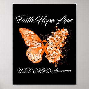 Poster Butterfly Faith Hope ama Rsd Crps Consciência 1