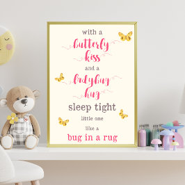 Poster Butterfly Kiss & Ladybug Hug Nursery Poem