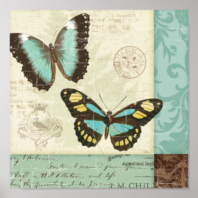 Poster Butterfly Patchwork (Frente)