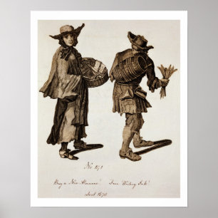 Poster 'Buy a new Almanac! Fine writing ink!', illustrati