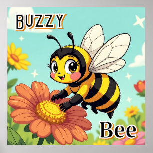 Poster Buzzy Bee Arte de Enfermeiro de Crianças Bonitas