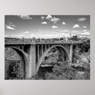 POSTER BW MONROE STREET BRIDGE