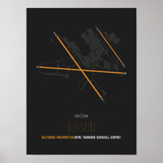 Poster BWI - Diagrama do Aeroporto de Baltimore/Washingto