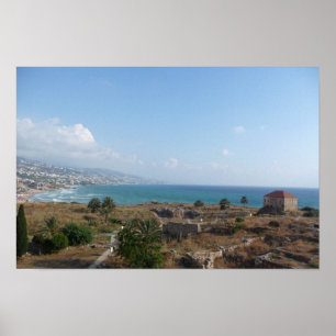 Pôster Byblos Líbano, vista para o mar