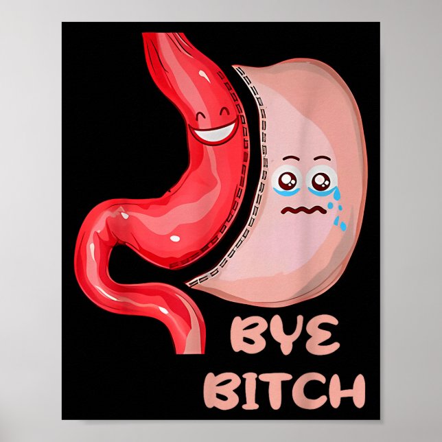 Poster Bye Funny Gastric Sleeve Surgery Stomach  (Frente)