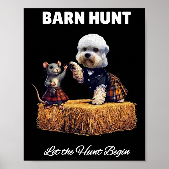 Poster Byrn Hunt Lover - Rato Cute E Cachorro Dinmont Din (Frente)