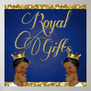 Poster BYS Gêmeos Africanos Símbolo Dourado de presente