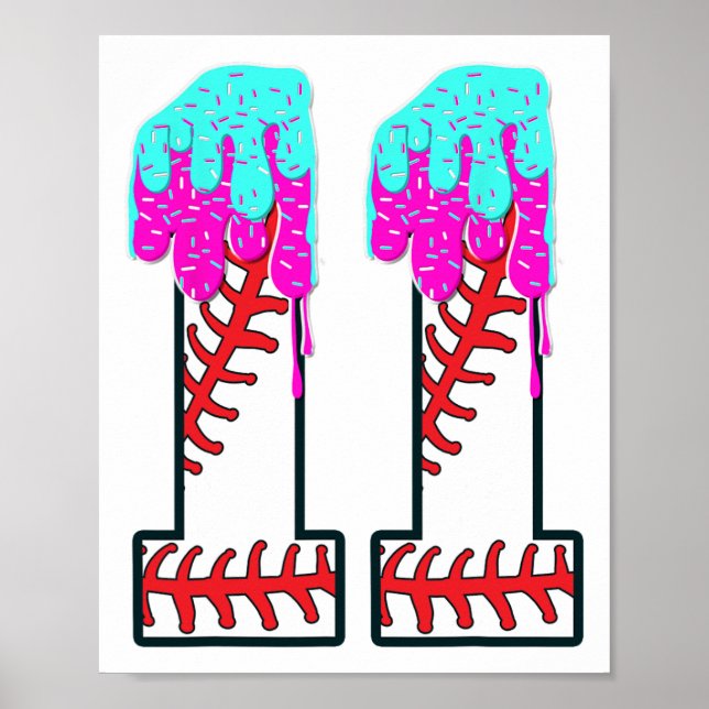 Poster Bysebyll Drip 11 Anos 11 Birthday Boy Jersey (Frente)