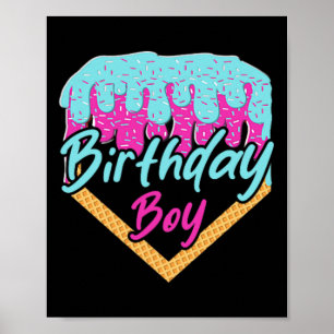 Poster Bysebyll Sorvete de 8 Anos de Idade 8º Aniversário