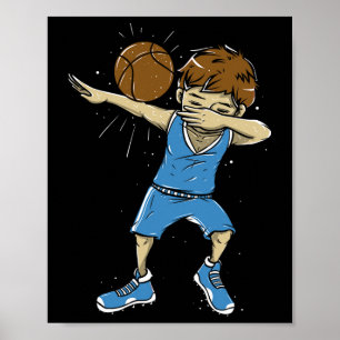 Poster Bysketbyll Byllin - Hoops Dabbing Bysketbyll Playe