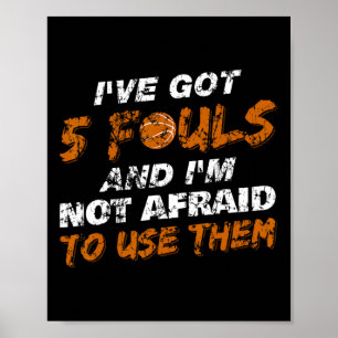 Poster Bysketbyll Player Coach Team Fouls 5 Fouls Dis
