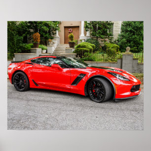 Poster C7 vermelho Chevrolet Corvette