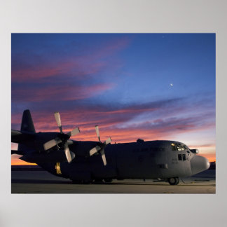 Pôster C-130 Hércules Sunset