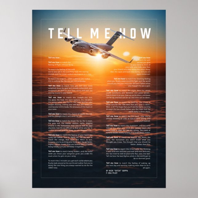 Poster C-17 with Tell Me How ode to flight (Frente)