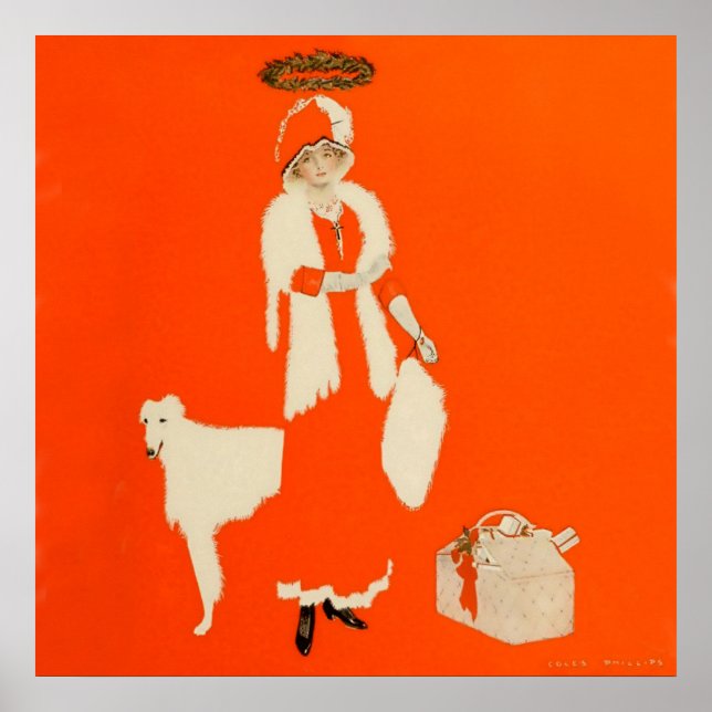 Poster C Coles Phillips “Santa do Presente” Garota Desapa (Frente)
