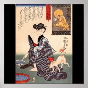 Pôster C. de pintura japonês 1800's