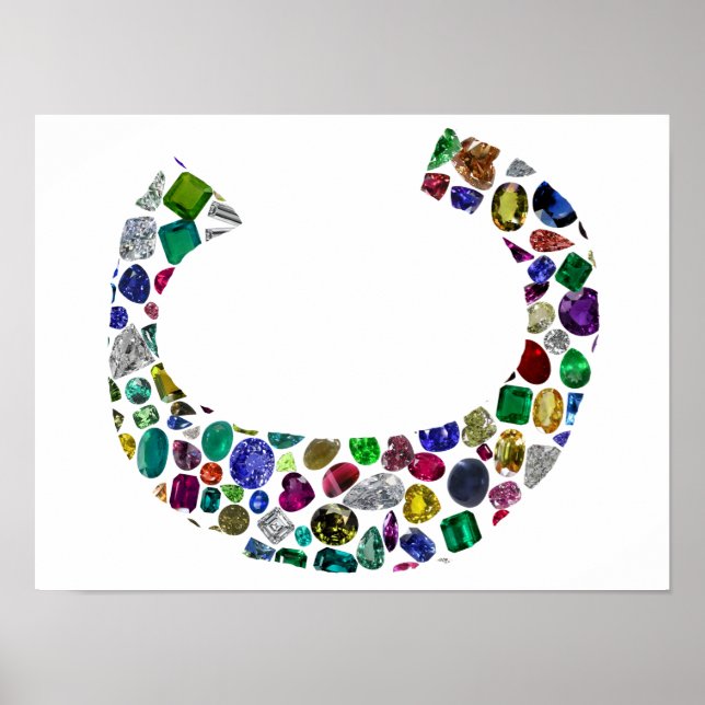 Poster C Design inicial de gem (Frente)