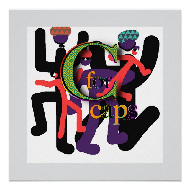 Pôster C Para Bonés Alfabeto Inicial (Frente)