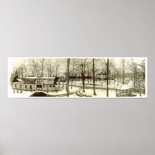 Pôster Ca. 1900 Highland Short Hills NJ Panorama