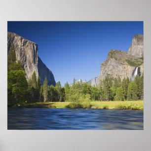 Pôster CA, Yosemite NP, vista do Vale com El Capitan,