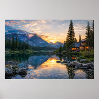 Poster Cabana Aconchegante na Montanha junto ao Lago de R