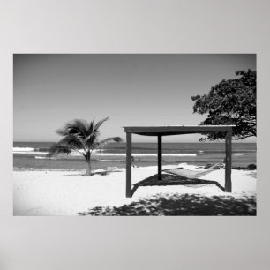 Pôster Cabana by the Beach - Labedee Haiti 2012 BW 3534