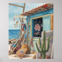 Cabana de peixes em Bonaire esgotada