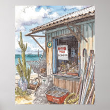 Cabana de peixes em Bonaire esgotada