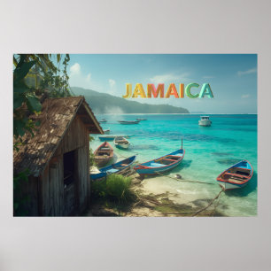 Poster cabana de pesca jamaicana