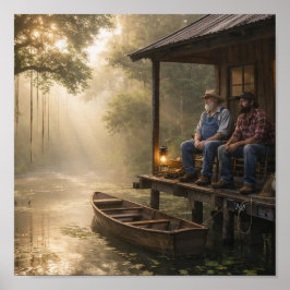 Poster Cabana de Pesca no Bayou da Louisiana