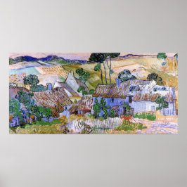 Poster Cabanas com Telhado de Palha por Colina por Vincen