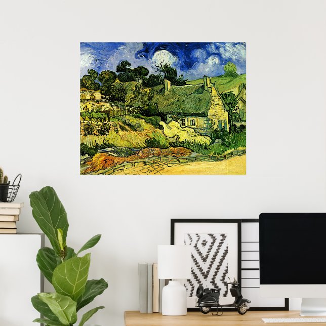 Pôster Cabanas de Colmo, Cordeville por Vincent van Gogh (Escritório em casa)
