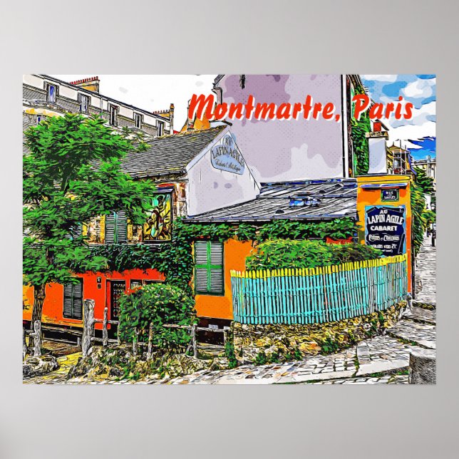 Poster Cabaret Au Lapin Agile. Paris, França. (Frente)