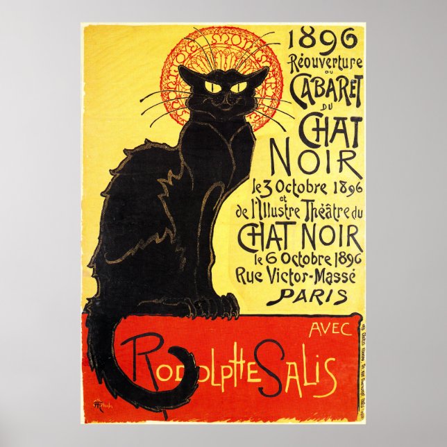 Pôster Cabaret du Chat Noir, Steinlen (Frente)