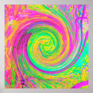Poster Cabeça Abstrato púrpura e espiral líquida amare