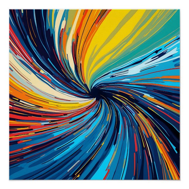 Pôster Cabeça de Abstrato colorida (Frente)