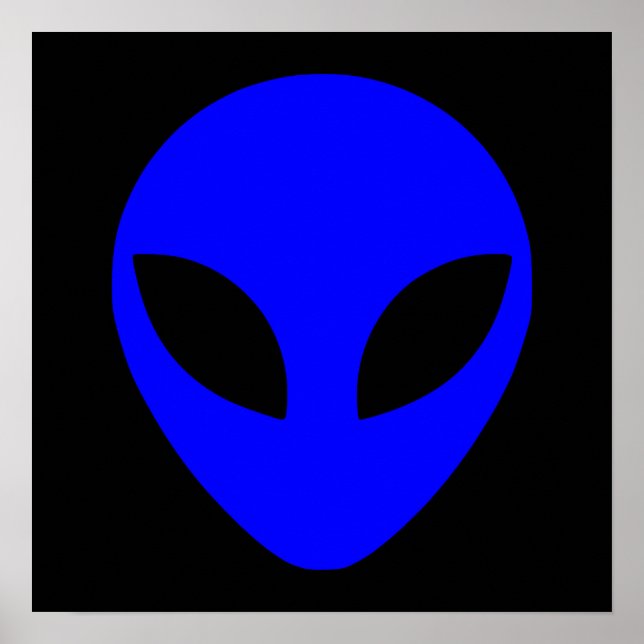 Poster Cabeça de Alienígena azul (Frente)